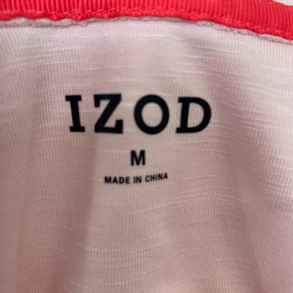 Izod Pink Flamingo Top with Twist Hem size medium - Picture 5 of 5